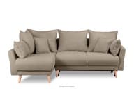 Modischer Samt-Ecksofa auf Beinen braun links