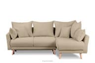 Modischer Samt-Ecksofa auf Beinen hellbeige rechts