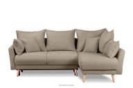 Modischer Samt-Ecksofa auf Beinen braun rechts