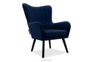 Skandinavischer Sessel aus marineblauem Velours