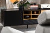 LOFTY TV-Schrank im Loft-Stil mit Regalen eiche schwarz/natürlich - Foto 30
