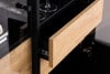 LOFTY Vitrine auf hohen Holzbeinen mit Rillenfront im Loft-Stil eiche schwarz/natürlich - Foto 33