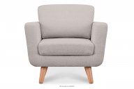 Hellgrauer skandinavischer Sessel Bouclé