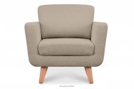 Brauner skandinavischer Sessel Bouclé
