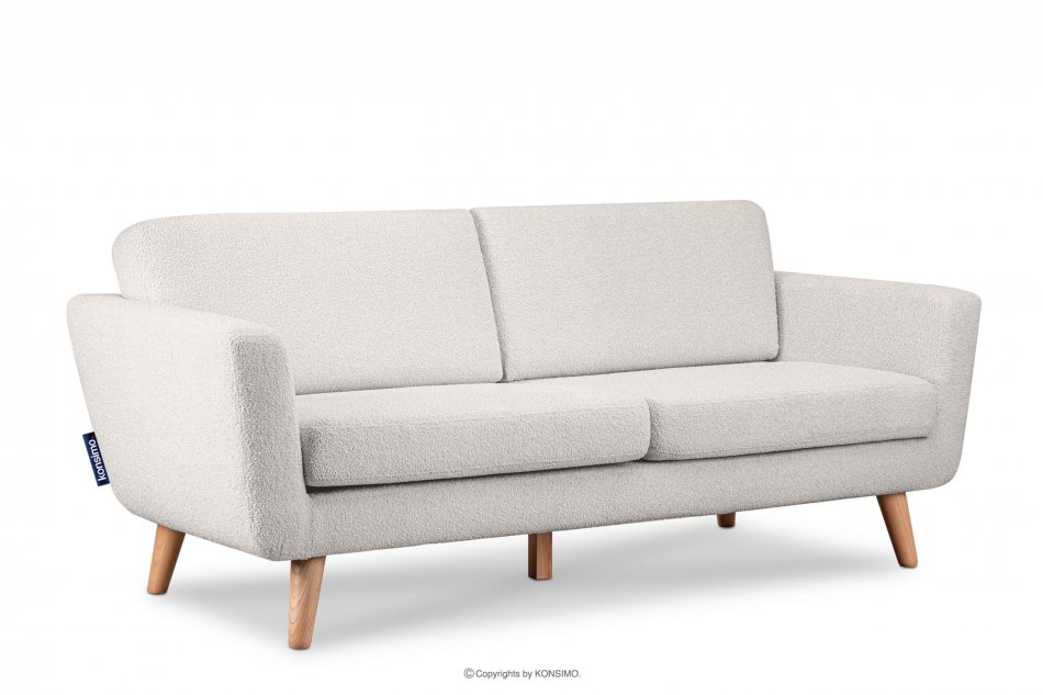 TAGIO Skandinavisches 3-Sitzer-Sofa in Weiß Bouclé weiß - Foto 2