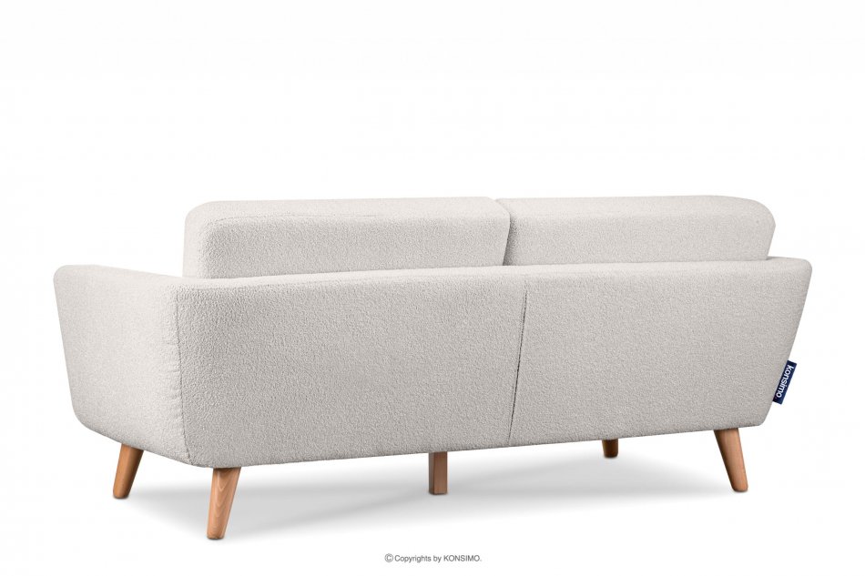 TAGIO Skandinavisches 3-Sitzer-Sofa in Weiß Bouclé weiß - Foto 4