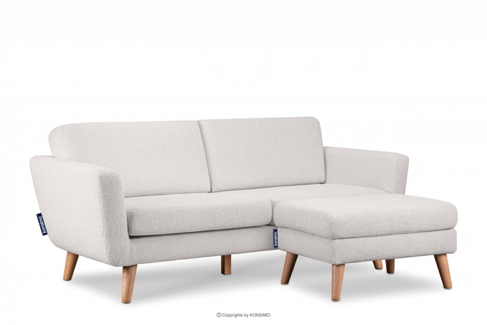 TAGIO Skandinavisches 3-Sitzer-Sofa in Weiß Bouclé weiß - Foto 5