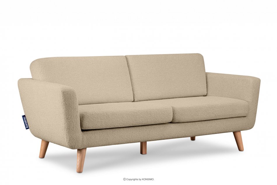 TAGIO Skandinavisches 3-Sitzer-Sofa in Beige Bouclé beige - Foto 2