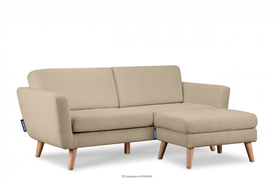TAGIO Skandinavisches 3-Sitzer-Sofa in Beige Bouclé beige - Foto 5