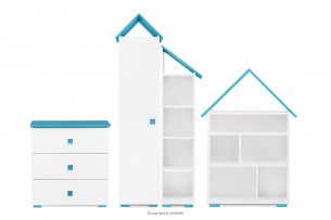 PABIS, https://konsimo.de/kollektion/pabis/ Kinderzimmermöbel Set blau 4 Elemente weiß/blau - Foto