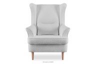Komfortabler Sessel Ohrensessel hellgrau in Boucle-Stoff