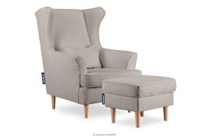 STRALIS, https://konsimo.de/kollektion/stralis/ Sessel und Pouffe auf Holzbeinen hellbeige hellbeige - Foto