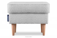Skandinavischer Hocker aus hellgrauem Bouclé