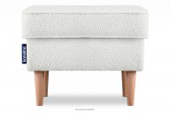 Skandinavischer Hocker aus weißem Bouclé