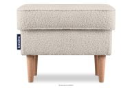 Skandinavischer Hocker aus hellbeigem Bouclé
