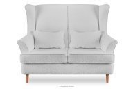 Skandinavisches Zweisitzer-Sofa hellgrau boucle