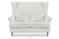 Skandinavisches Zweisitzer-Sofa Boucle weiß