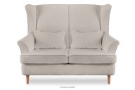Skandinavisches Zweisitzer-Sofa hellbeige boucle