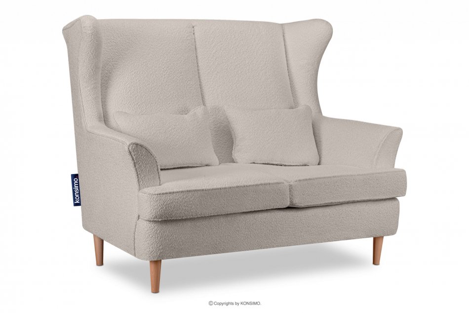 STRALIS Skandinavisches Zweisitzer-Sofa hellbeige boucle hellbeige - Foto 2