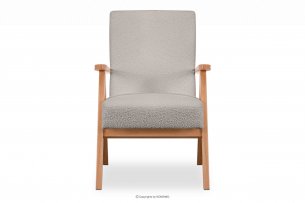 NASET, https://konsimo.de/kollektion/naset/ Zeitloses Design Sessel in Beige Bouclé beige/helle eiche - Foto