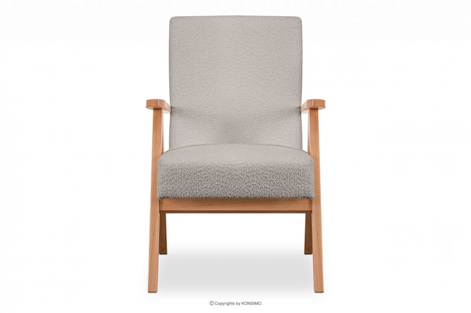 NASET Zeitloses Design Sessel in Beige Bouclé beige/helle eiche - Foto 0