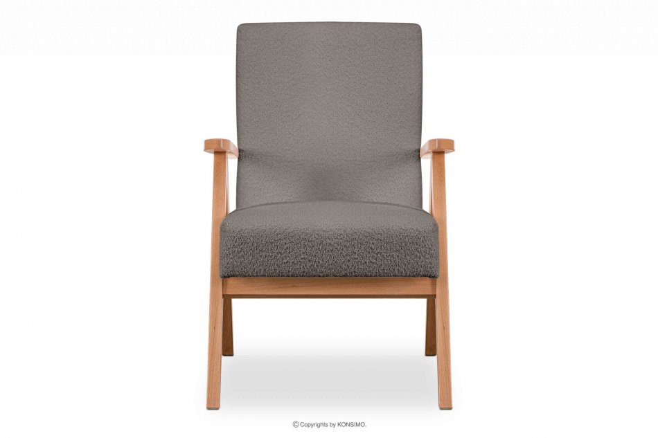 NASET Zeitloses Design Teddy-Sessel in Hellbeige hellbeige/heller eiche - Foto 0