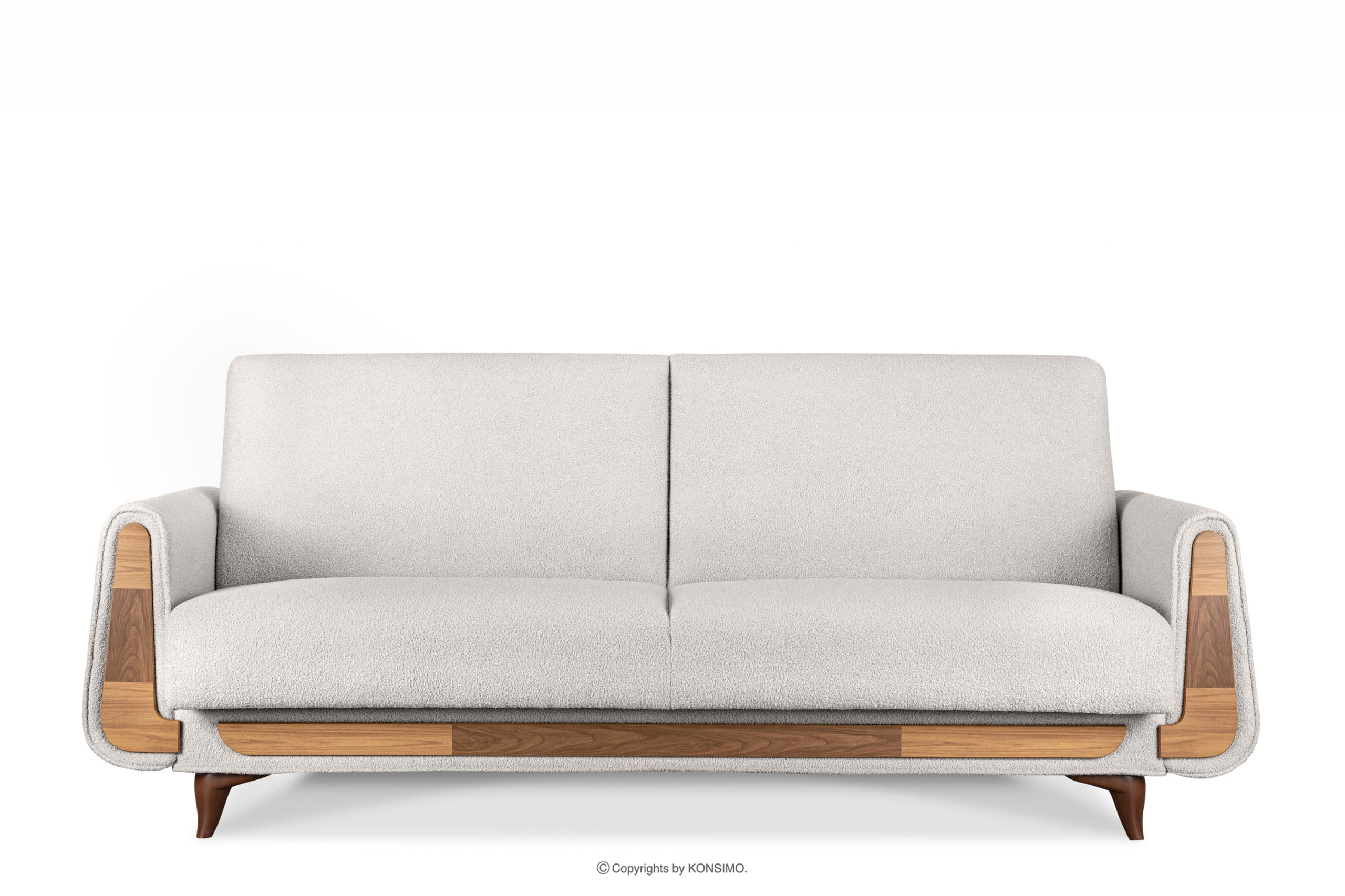 Dreisitzer-Sofa Bouclé aus weißem Oberstoff