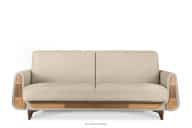 Dreisitzer-Sofa Bouclé aus cremefarbenem Oberstoff