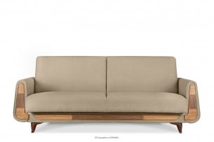 GUSTAVO, https://konsimo.de/kollektion/gustavo/ Dreisitzer-Sofa aus beigem Bouclé hellbeige - Foto