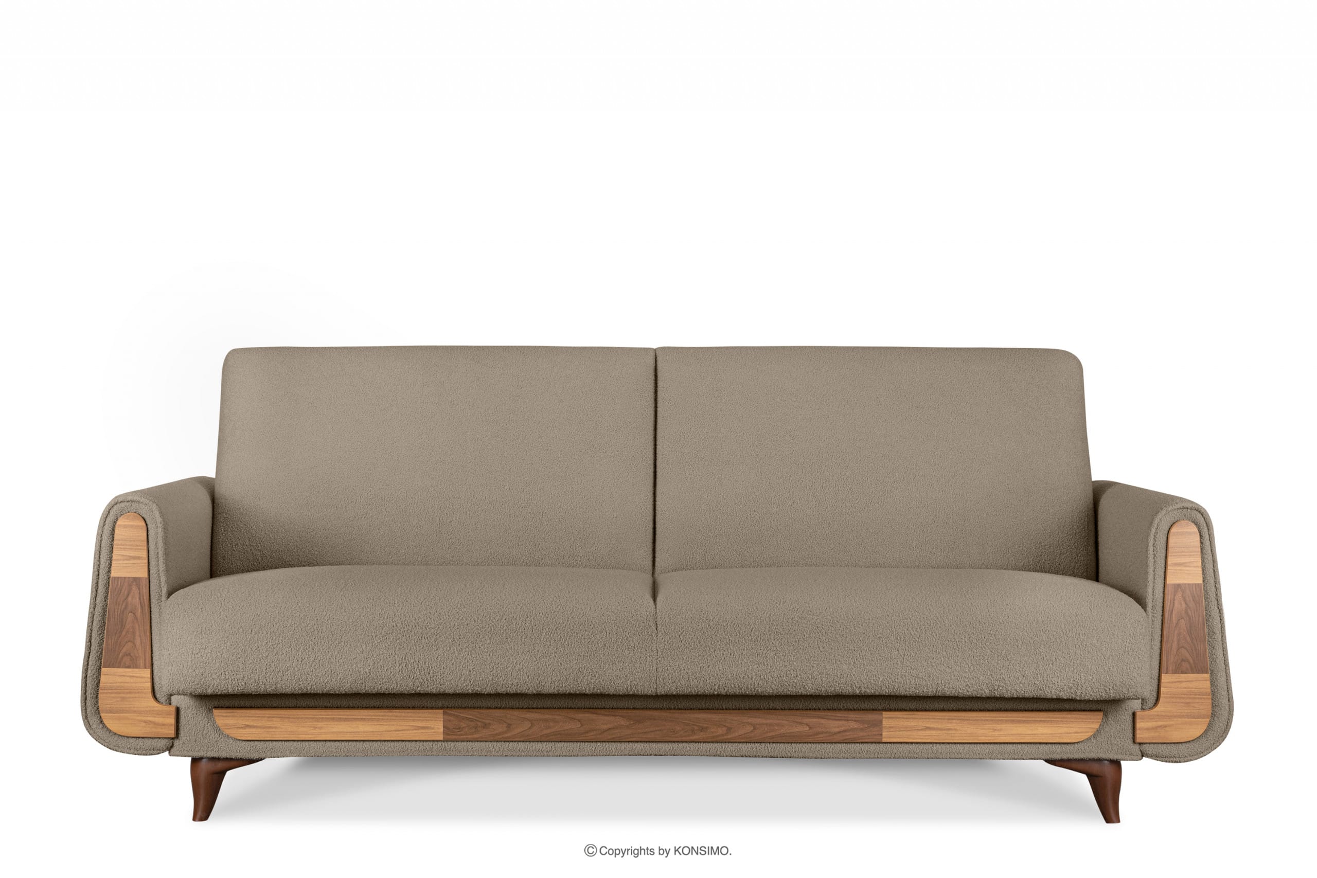 Dreisitziges Sofa aus braunem Bouclé