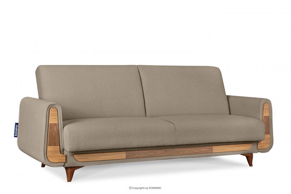 GUSTAVO Dreisitziges Sofa aus braunem Bouclé braun - Foto 2