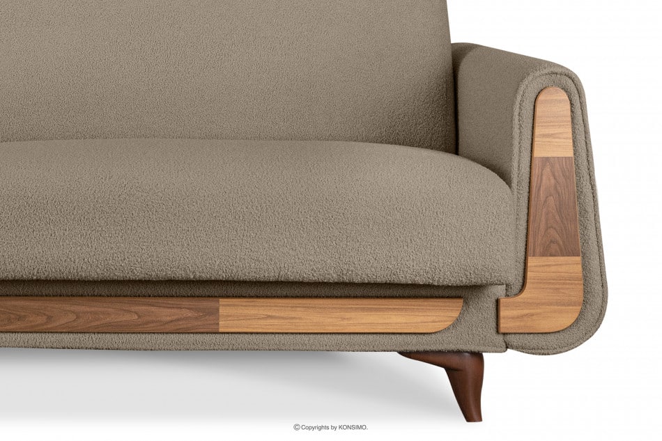 GUSTAVO Dreisitziges Sofa aus braunem Bouclé braun - Foto 5