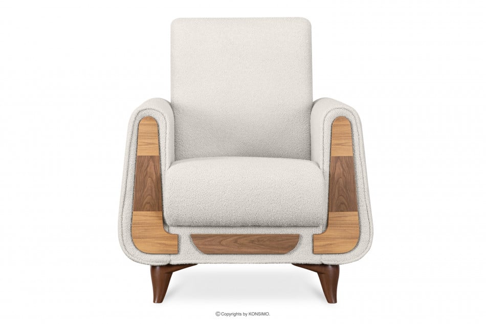 GUSTAVO Sessel aus weißem Stoff Bouclé weiß - Foto 0