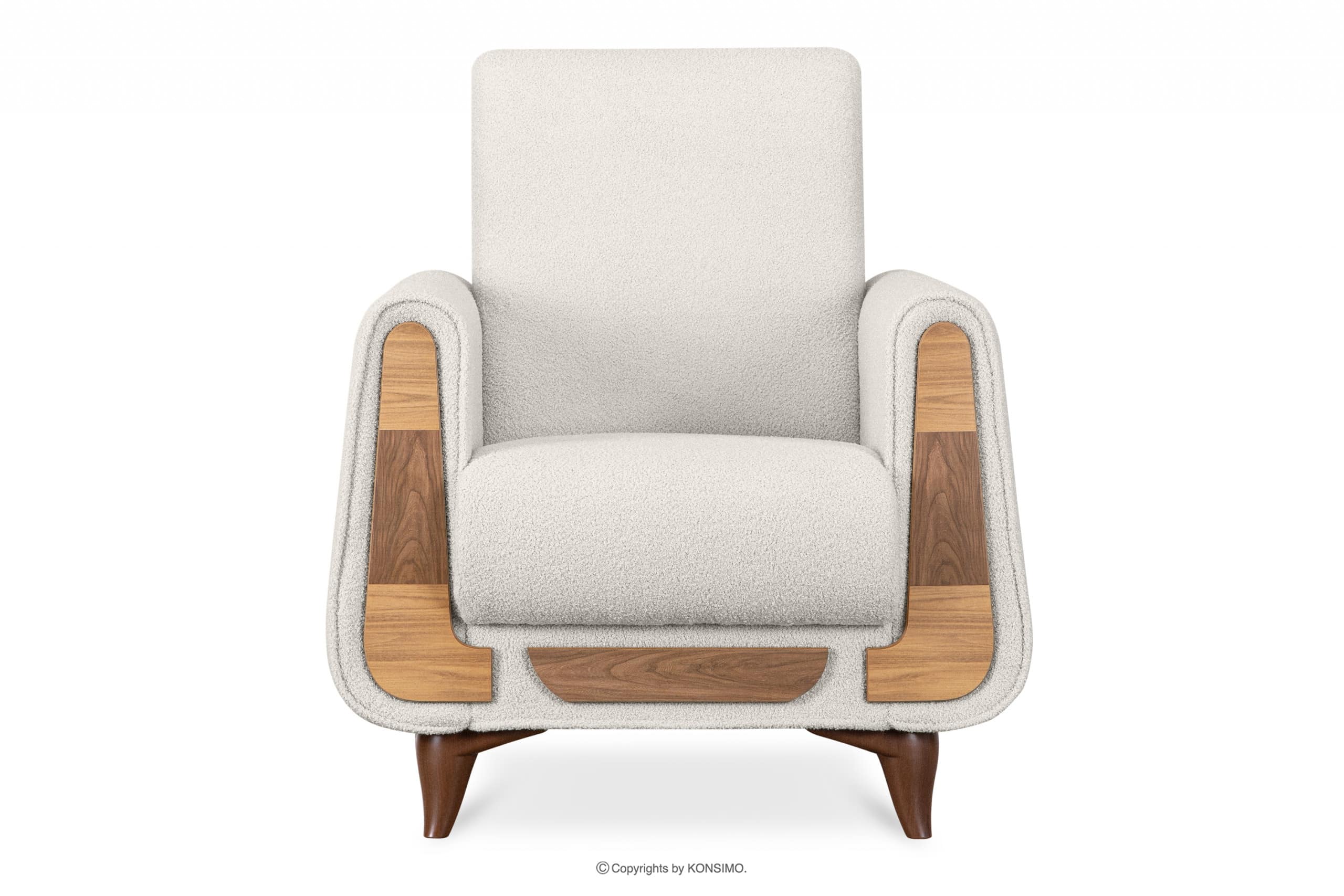 Sessel aus weißem Stoff Bouclé