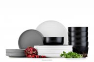 Tafelservice 6-Personen-Set (18 tlg.) grau weiß schwarz