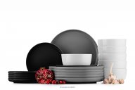 Tafelservice 6-Personen-Set (18 tlg.) schwarz grau weiß
