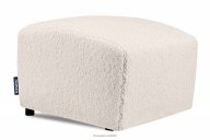 Moderner Sitzhocker aus ecrufarbenem Boucle