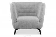Eleganter gesteppter Sessel mit Beinen hellgrau Bouclé