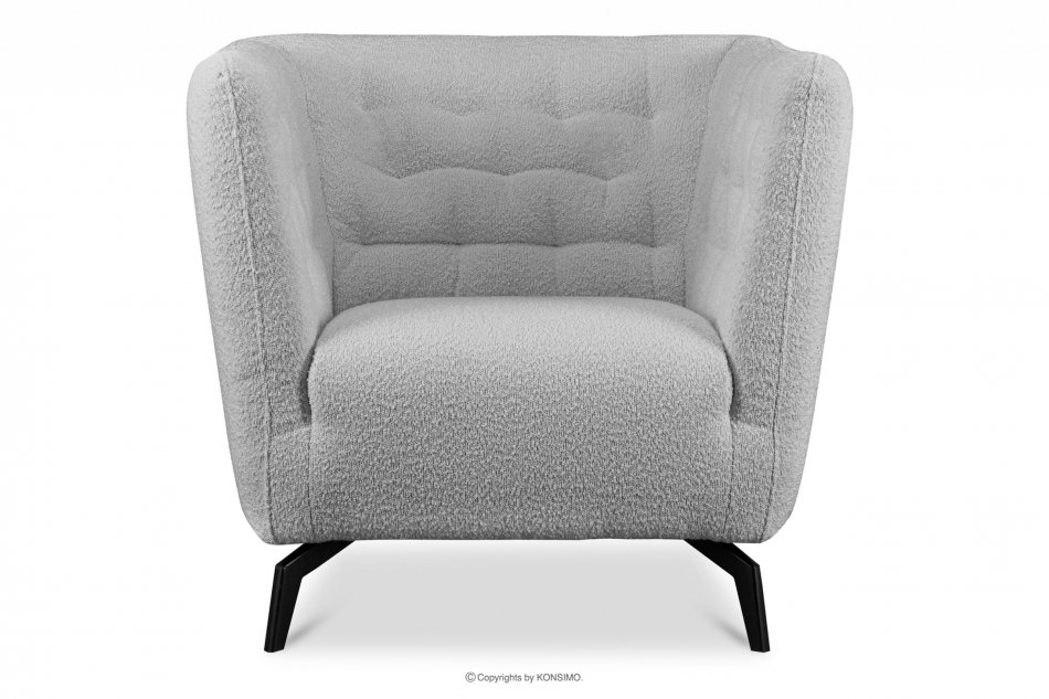 CORDI Eleganter gesteppter Sessel mit Beinen hellgrau Bouclé hellgrau - Foto 0