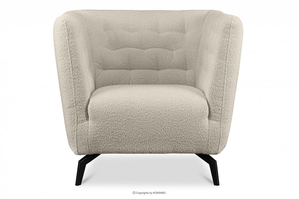 CORDI Eleganter gesteppter Sessel mit Beinen creme Bouclé creme - Foto 0