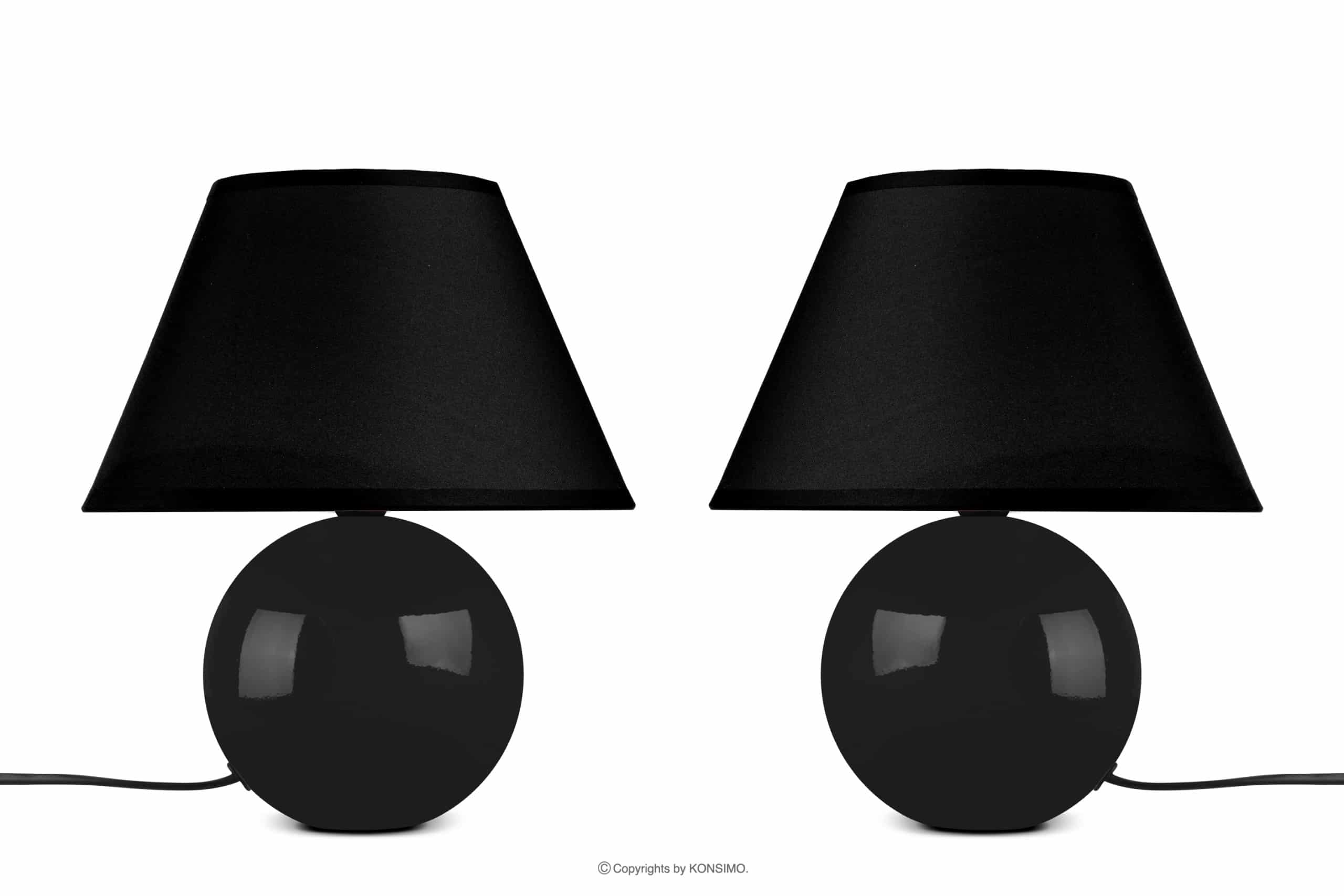 Schwarze klassische Tischlampe 2tlg.