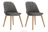 Velours-Polsterstühle grau 2tlg.