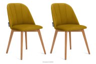 Velours-Polsterstühle gelb 2tlg.