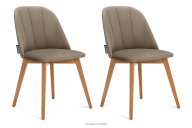 Velours-Polsterstühle beige 2tlg.