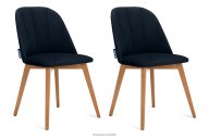 Velours-Polsterstühle marineblau 2tlg.