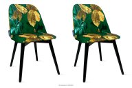 Stühle Velours grün Blumen gold 2tlg.