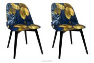 Blumenstühle marineblau gold mit Beinen 2tlg.