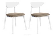 Holzstühle weiß beige Velours 2tlg.