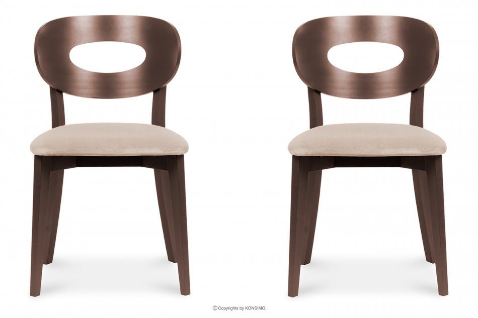 TANER Vintage Macho Stuhl beige 2tlg. beige/mahagoni - Foto 2