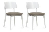 Moderne weiße Holzstühle beige 2tlg.